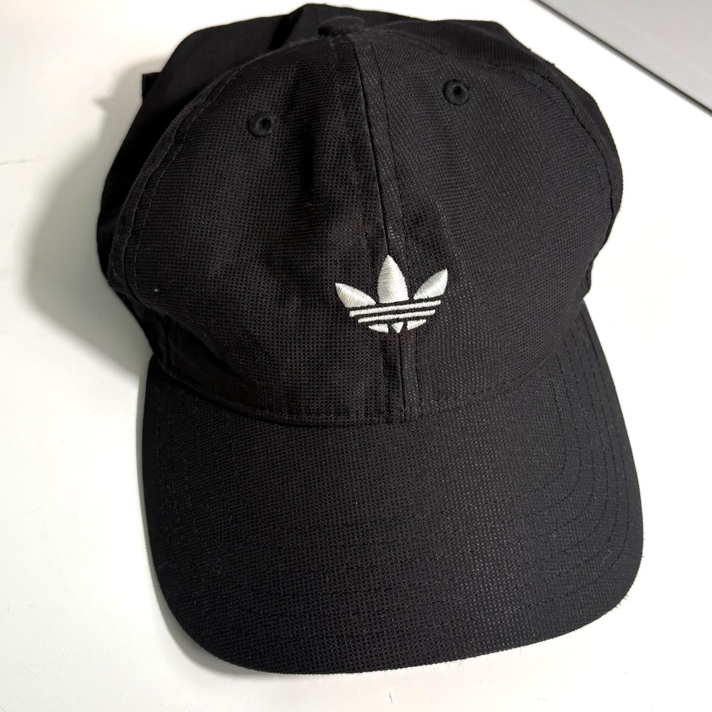 Adidas Black and White Athletic Sporty Logo Baseball Cap